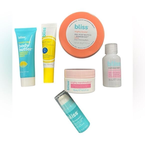 Bliss Skincare Set | Block Star | Mighty Biome | NEW, 6 P Bundle - Picture 1 of 2